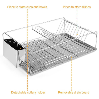 Dish Drying Rack Stainless Steel DailySale