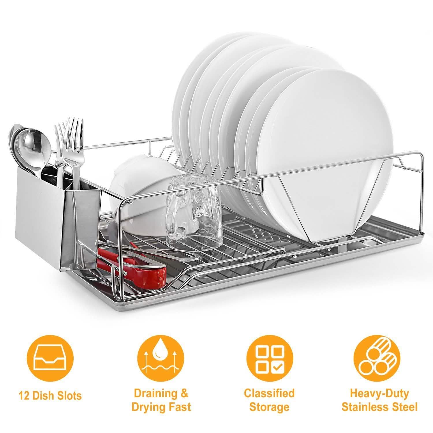Dish Drying Rack Stainless Steel DailySale