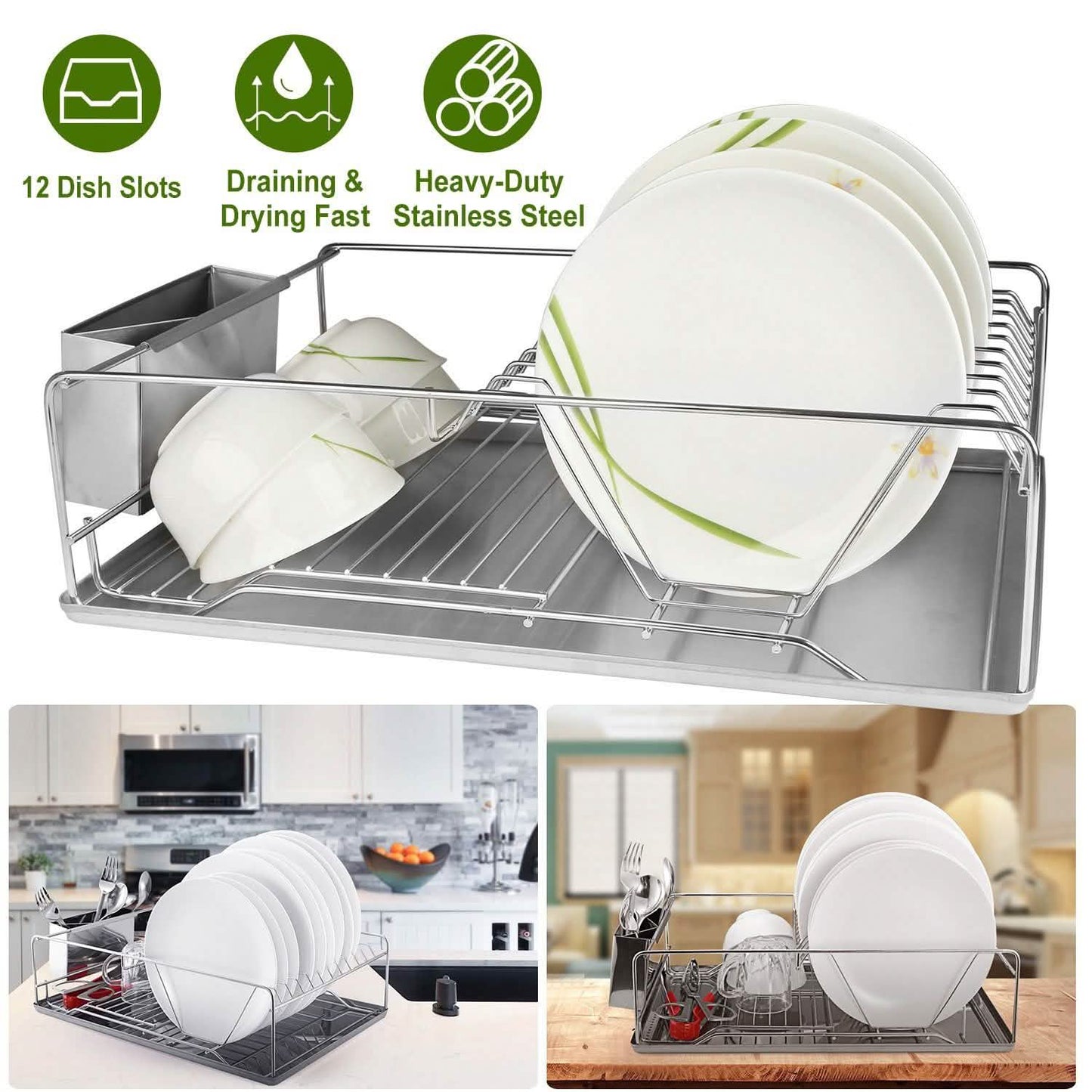 Dish Drying Rack Stainless Steel DailySale