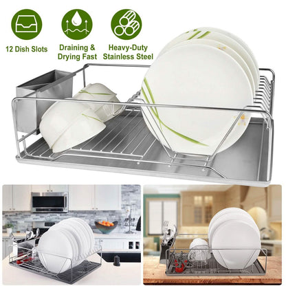 Dish Drying Rack Stainless Steel DailySale