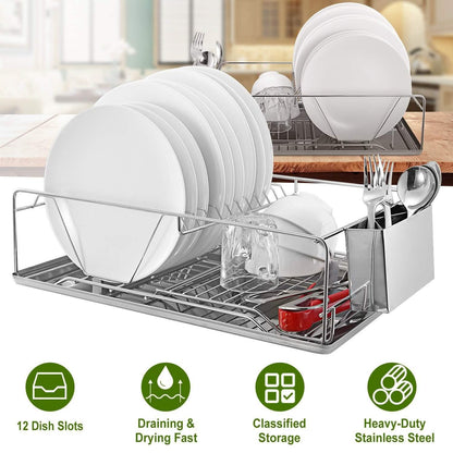 Dish Drying Rack Stainless Steel DailySale