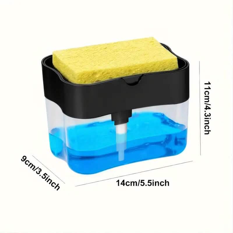 Dish Soap Dispenser and Sponge Holder Metallic Silver DailySale