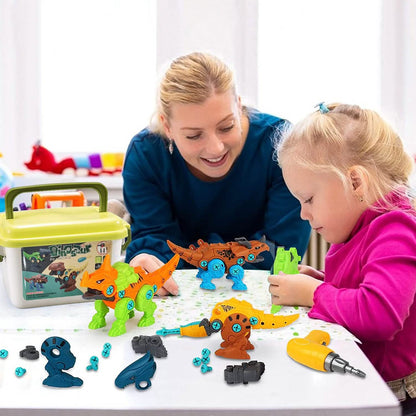 DIY Dinosaur Construction Building Block Assembly Toys with Electric DailySale