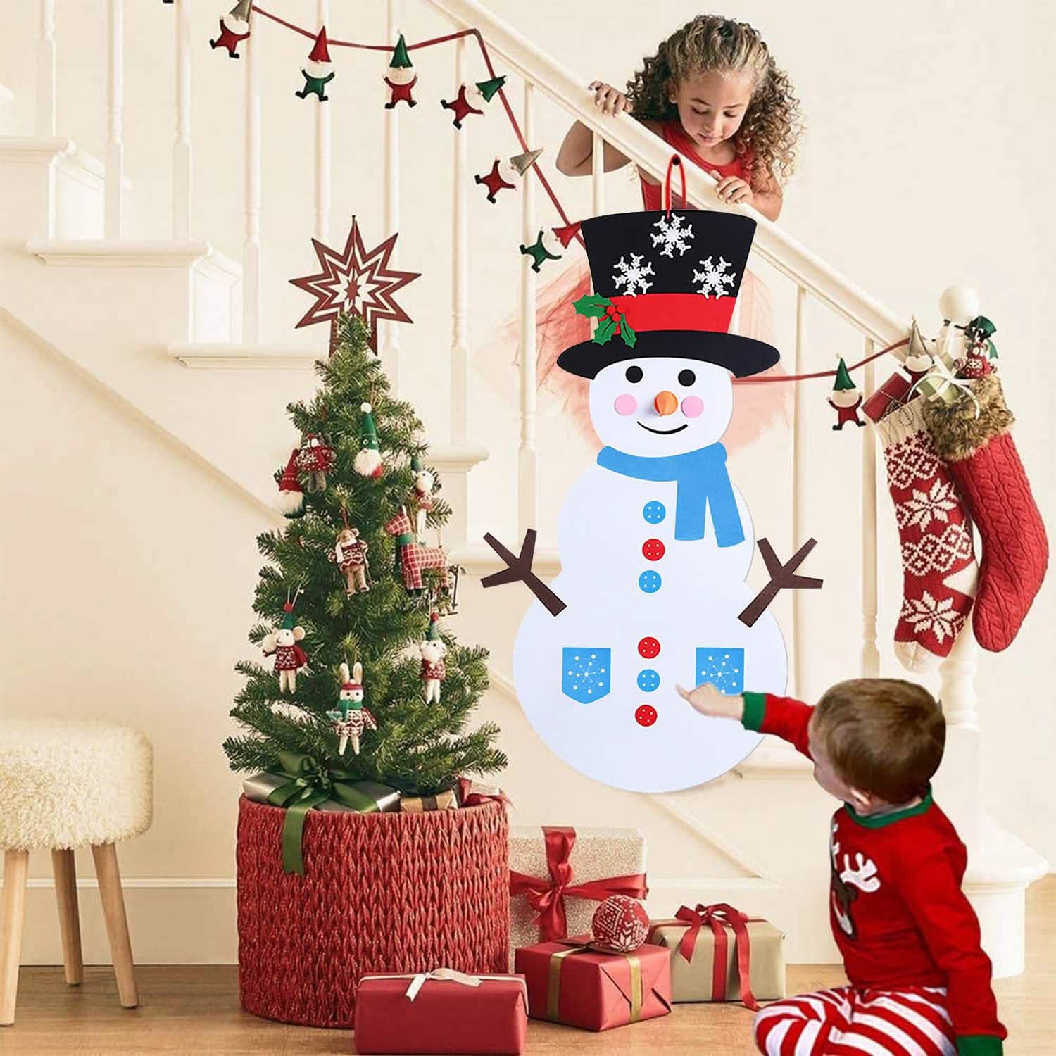 DIY Felt Christmas Hanging Decorations Kits with 54 Piece Detachable Ornaments DailySale