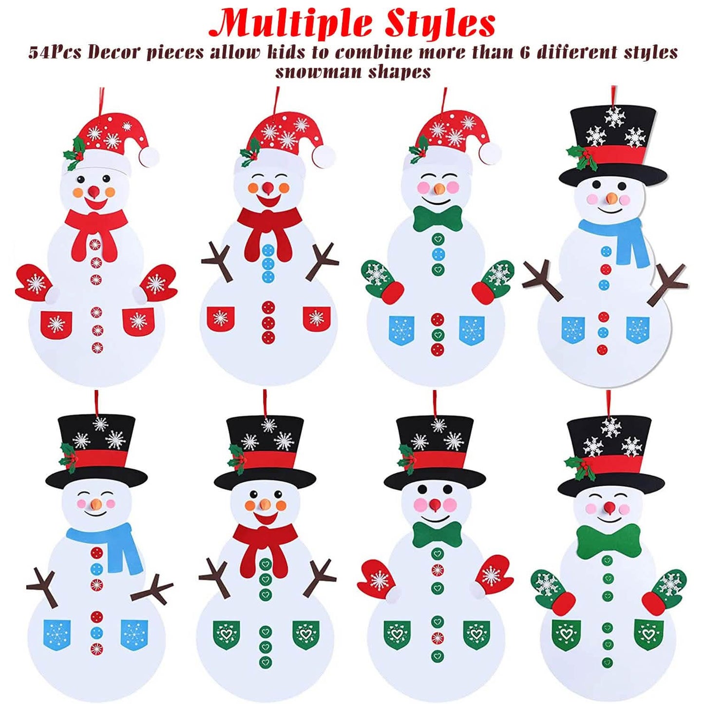 DIY Felt Christmas Hanging Decorations Kits with 54 Piece Detachable Ornaments DailySale