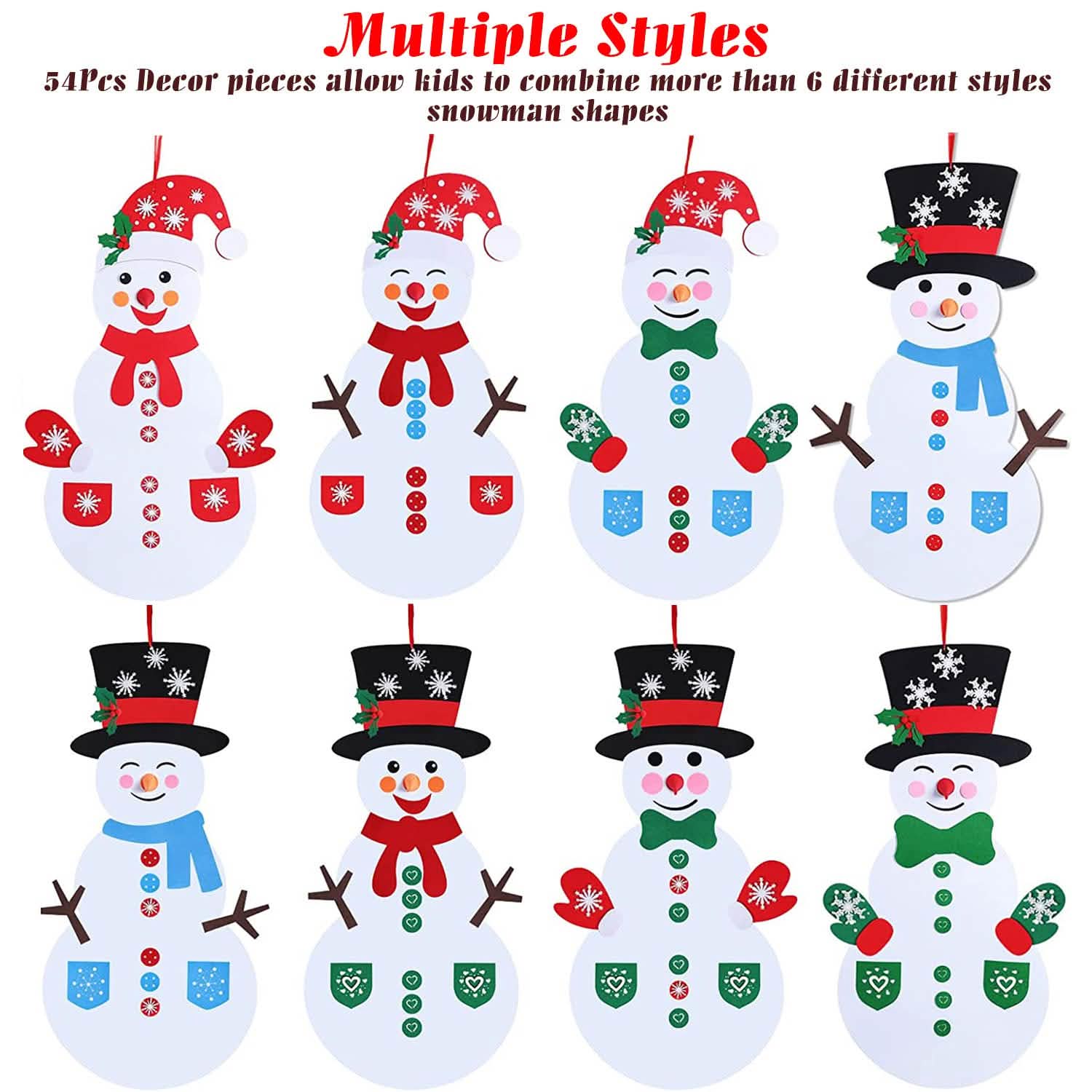 DIY Felt Christmas Hanging Decorations Kits with 54 Piece Detachable Ornaments DailySale