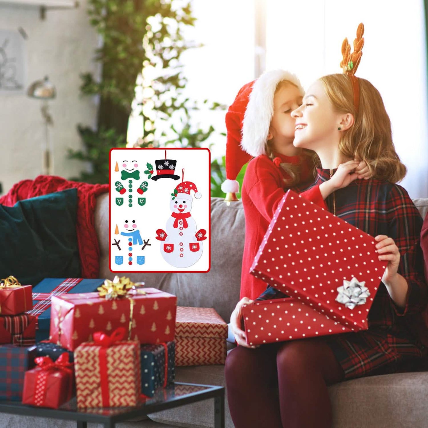 DIY Felt Christmas Hanging Decorations Kits with 54 Piece Detachable Ornaments DailySale