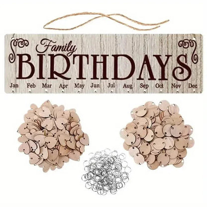 DIY Wooden Family Birthday Board Hanging Sign Pendant DailySale