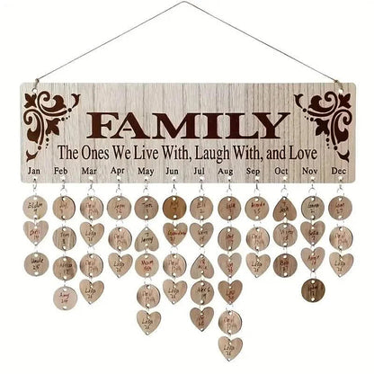 DIY Wooden Family Birthday Board Hanging Sign Pendant DailySale