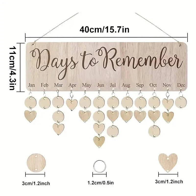 DIY Wooden Family Birthday Board Hanging Sign Pendant DailySale