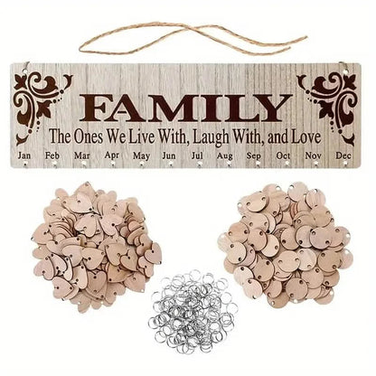 DIY Wooden Family Birthday Board Hanging Sign Pendant DailySale