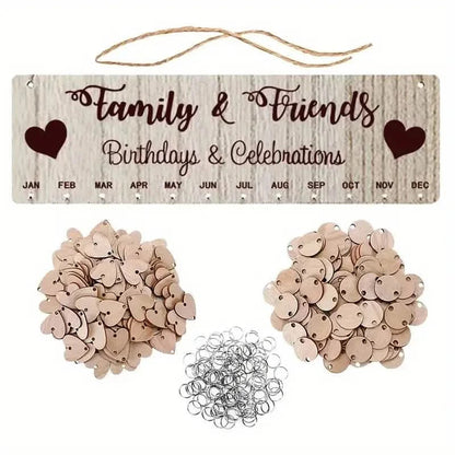 DIY Wooden Family Birthday Board Hanging Sign Pendant DailySale