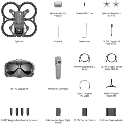 DJI Avata Fly Smart Combo (DJI FPV Goggles V2) - First-Person View Drone UAV Quadcopter with 4K Stabilized Video (Refurbished) DailySale