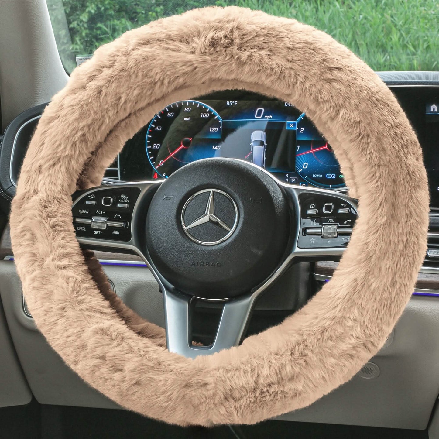 Doe16 Faux Rabbit Fur Steering Wheel Cover DailySale