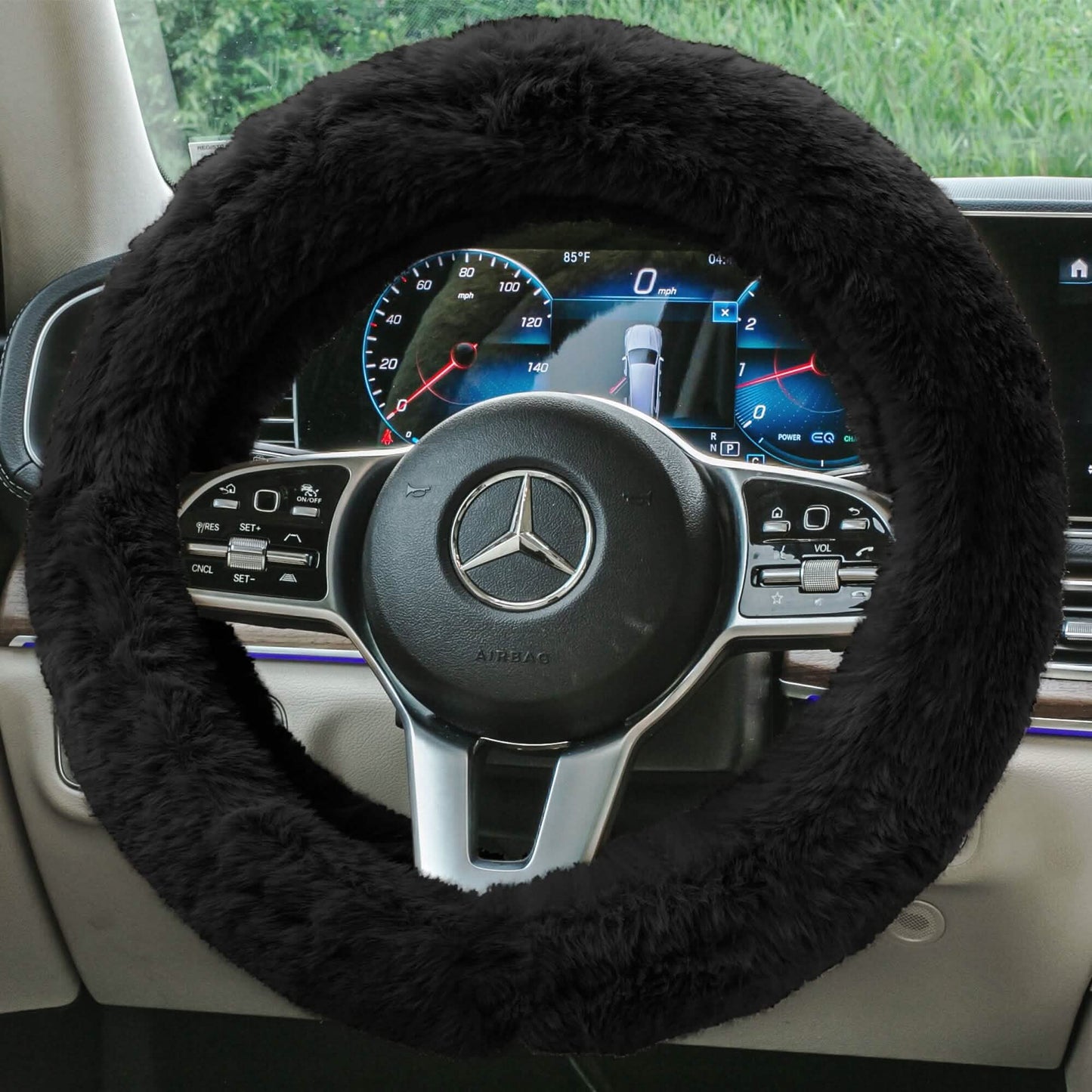 Doe16 Faux Rabbit Fur Steering Wheel Cover DailySale
