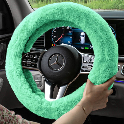 Doe16 Faux Rabbit Fur Steering Wheel Cover DailySale