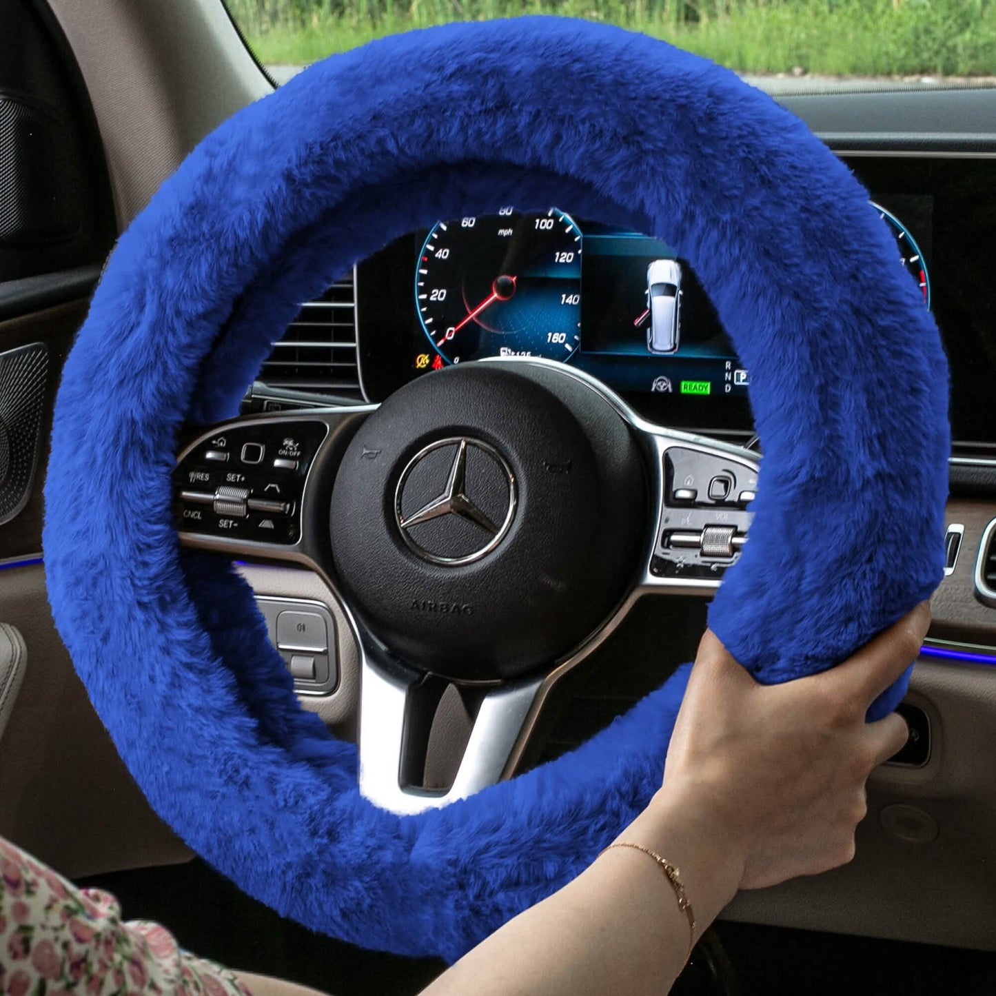 Doe16 Faux Rabbit Fur Steering Wheel Cover DailySale