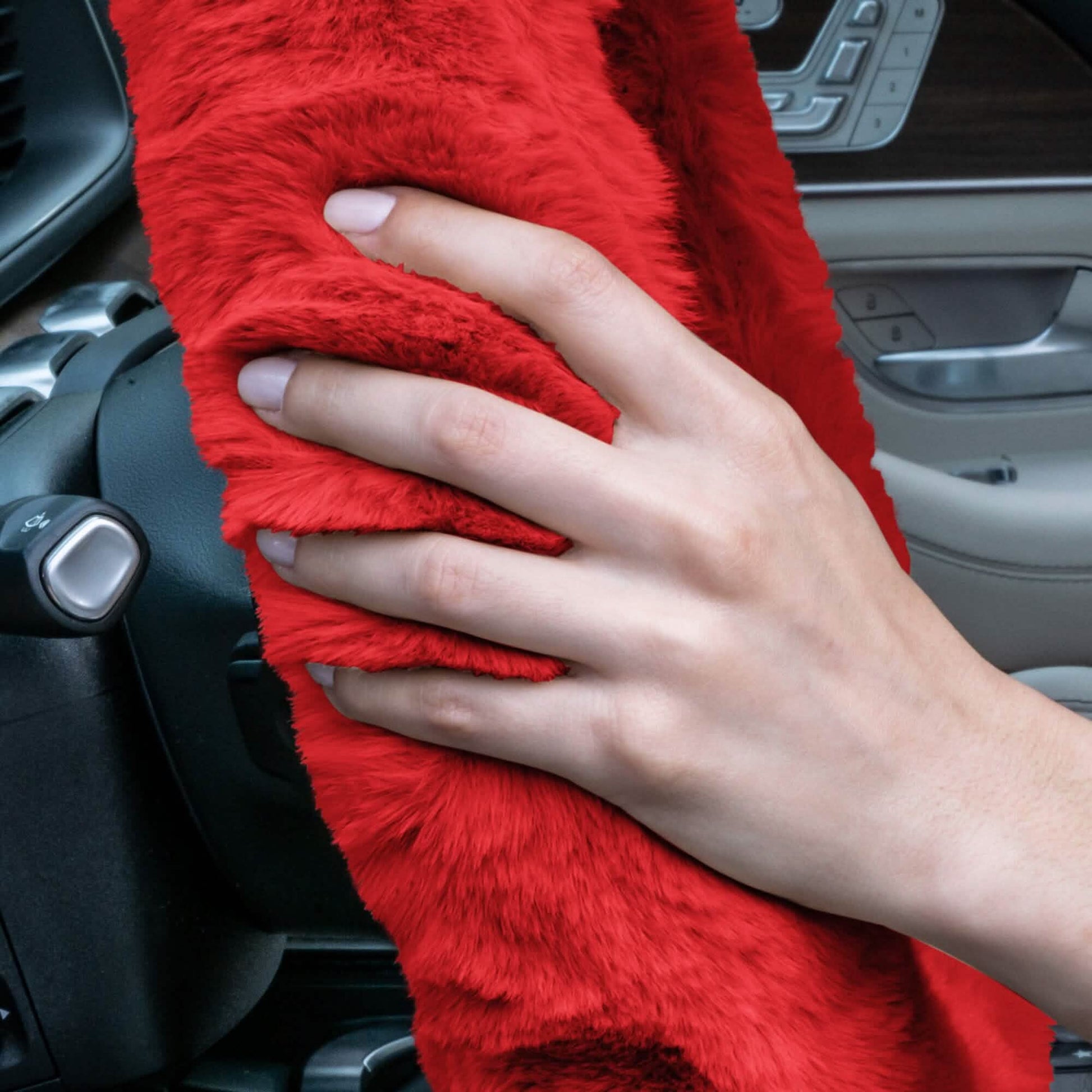 Doe16 Faux Rabbit Fur Steering Wheel Cover DailySale