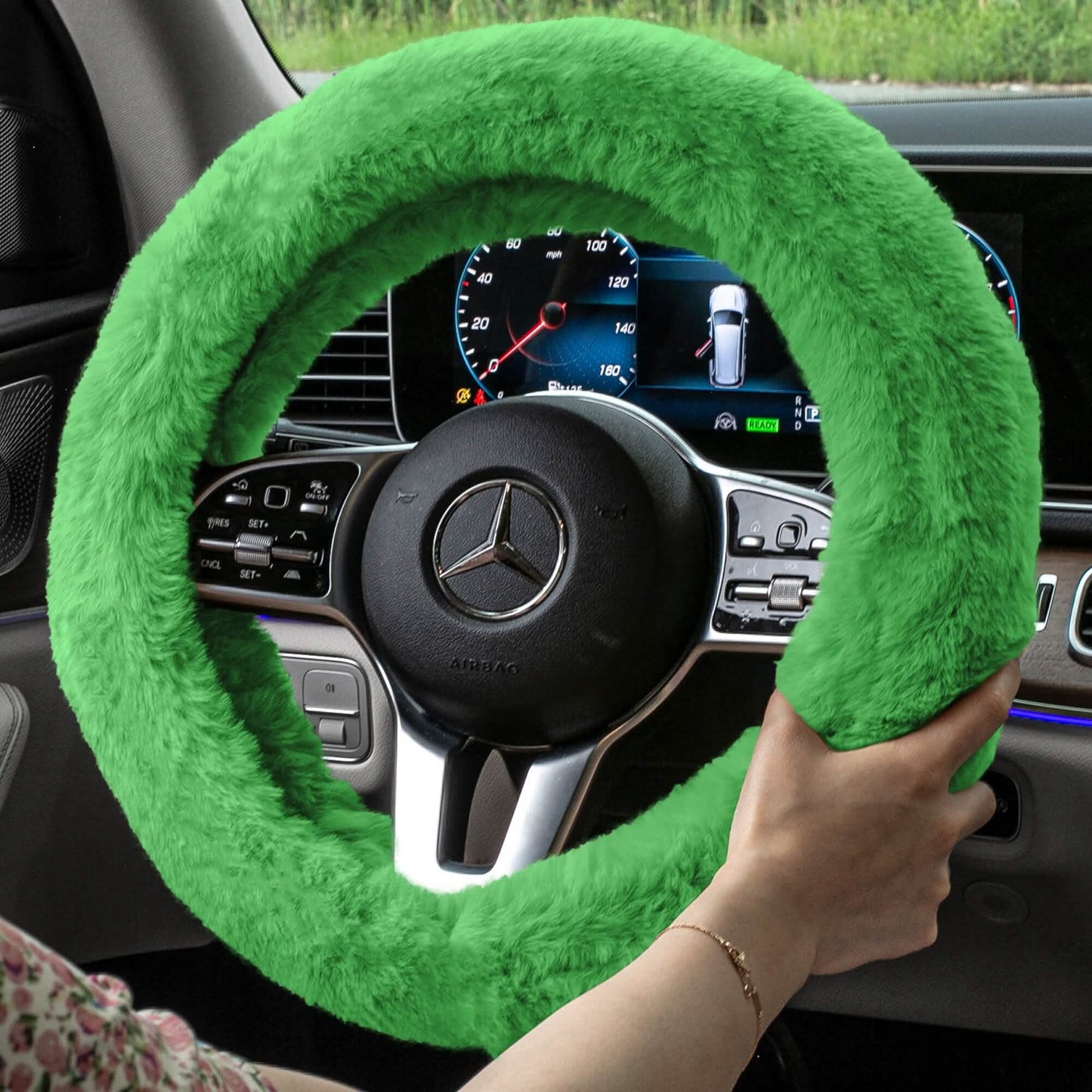 Doe16 Faux Rabbit Fur Steering Wheel Cover DailySale