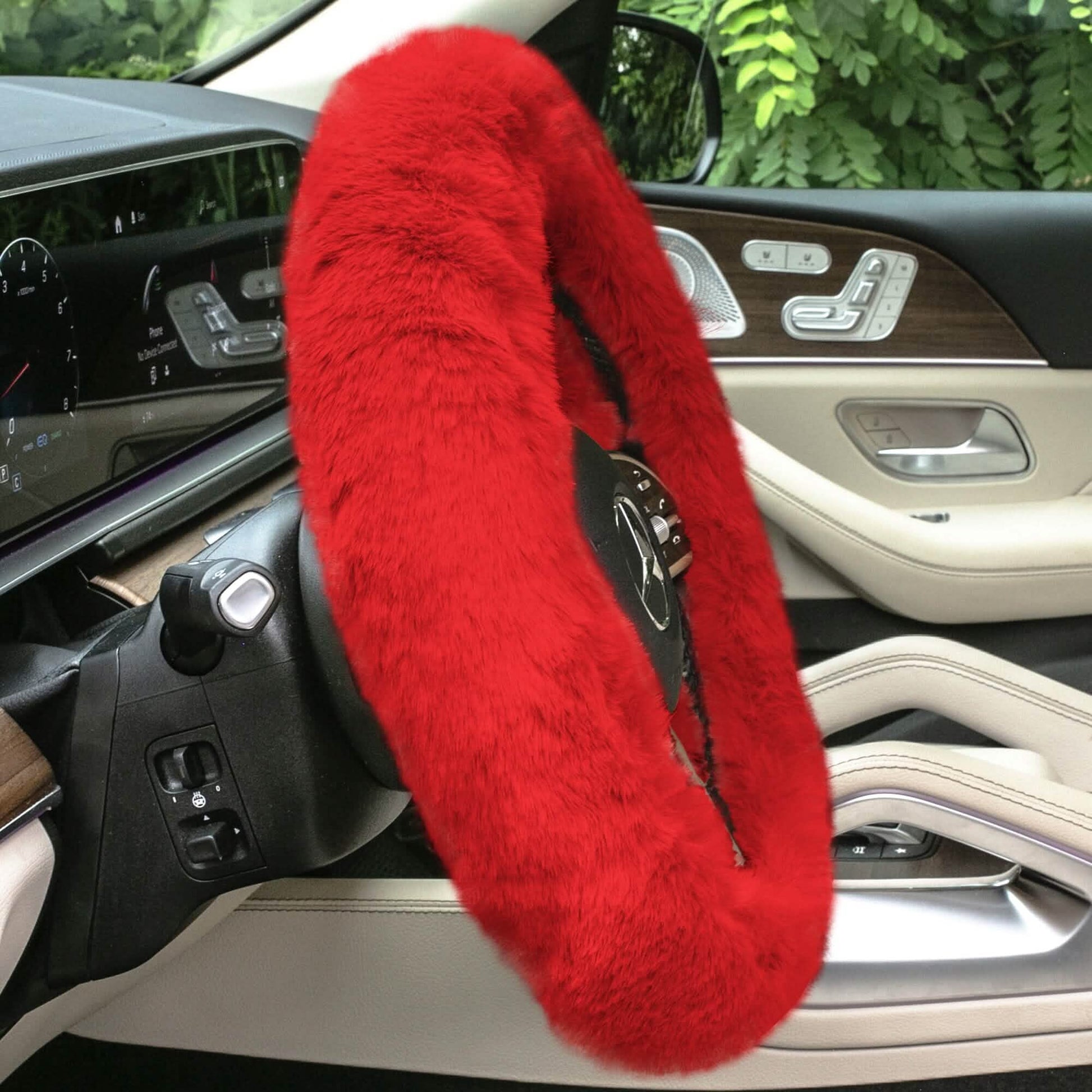 Doe16 Faux Rabbit Fur Steering Wheel Cover DailySale
