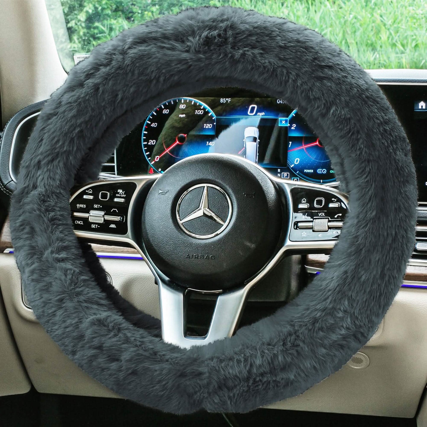 Doe16 Faux Rabbit Fur Steering Wheel Cover DailySale