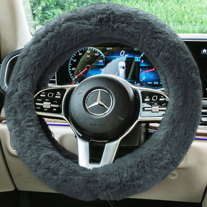 Doe16 Faux Rabbit Fur Steering Wheel Cover DailySale