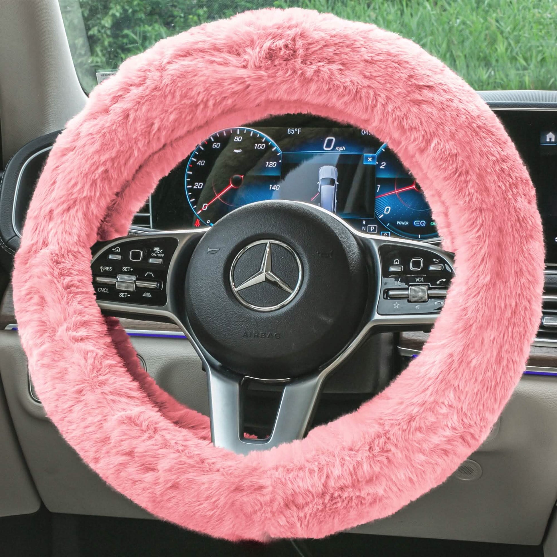 Doe16 Faux Rabbit Fur Steering Wheel Cover DailySale