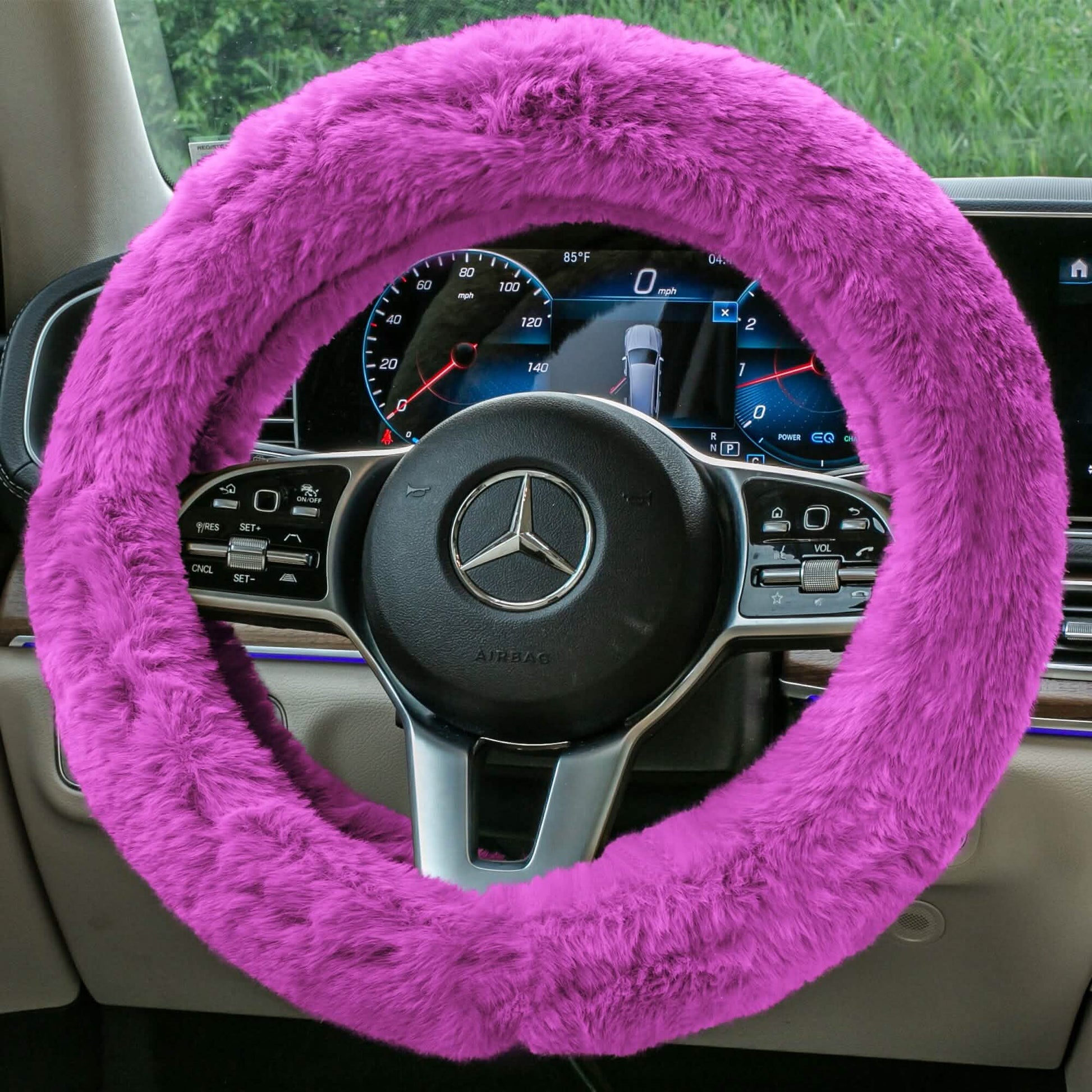 Doe16 Faux Rabbit Fur Steering Wheel Cover DailySale
