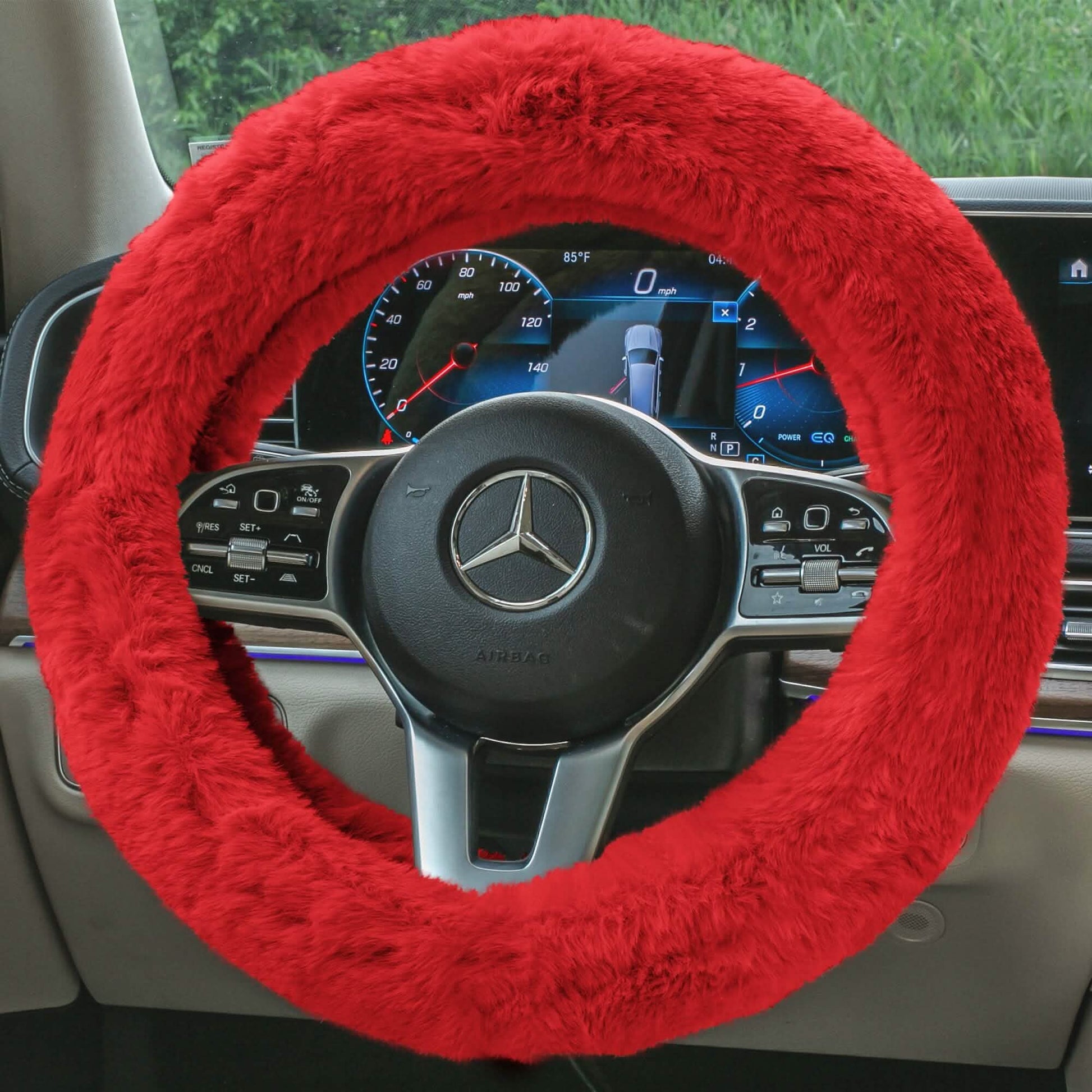 Doe16 Faux Rabbit Fur Steering Wheel Cover DailySale