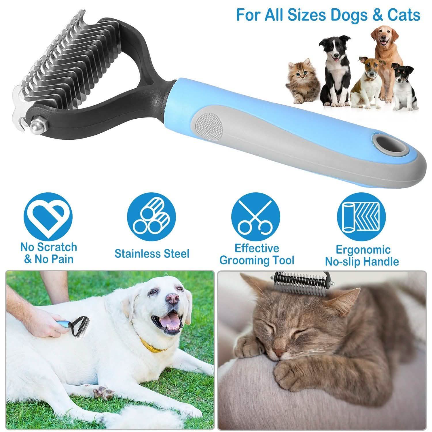 Dog and Cats 2 Sided Grooming Rakes DailySale