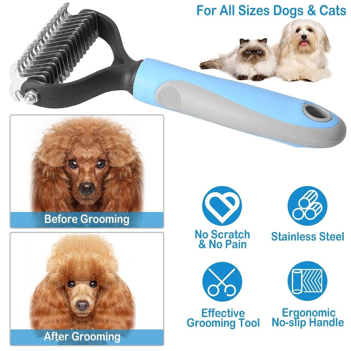 Dog and Cats 2 Sided Grooming Rakes DailySale