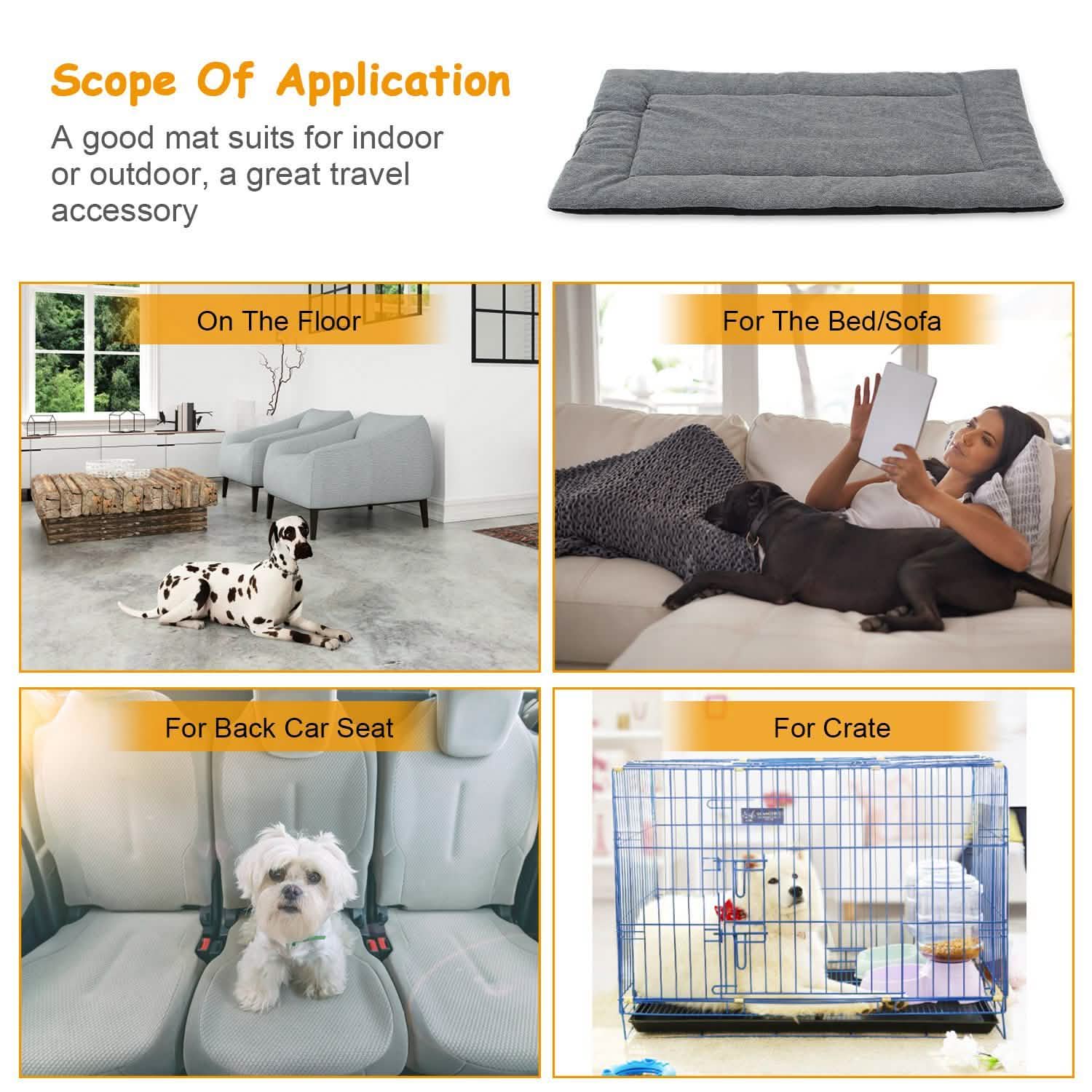 Dog Bed Mat Comfortable Fleece Reversible Pad DailySale