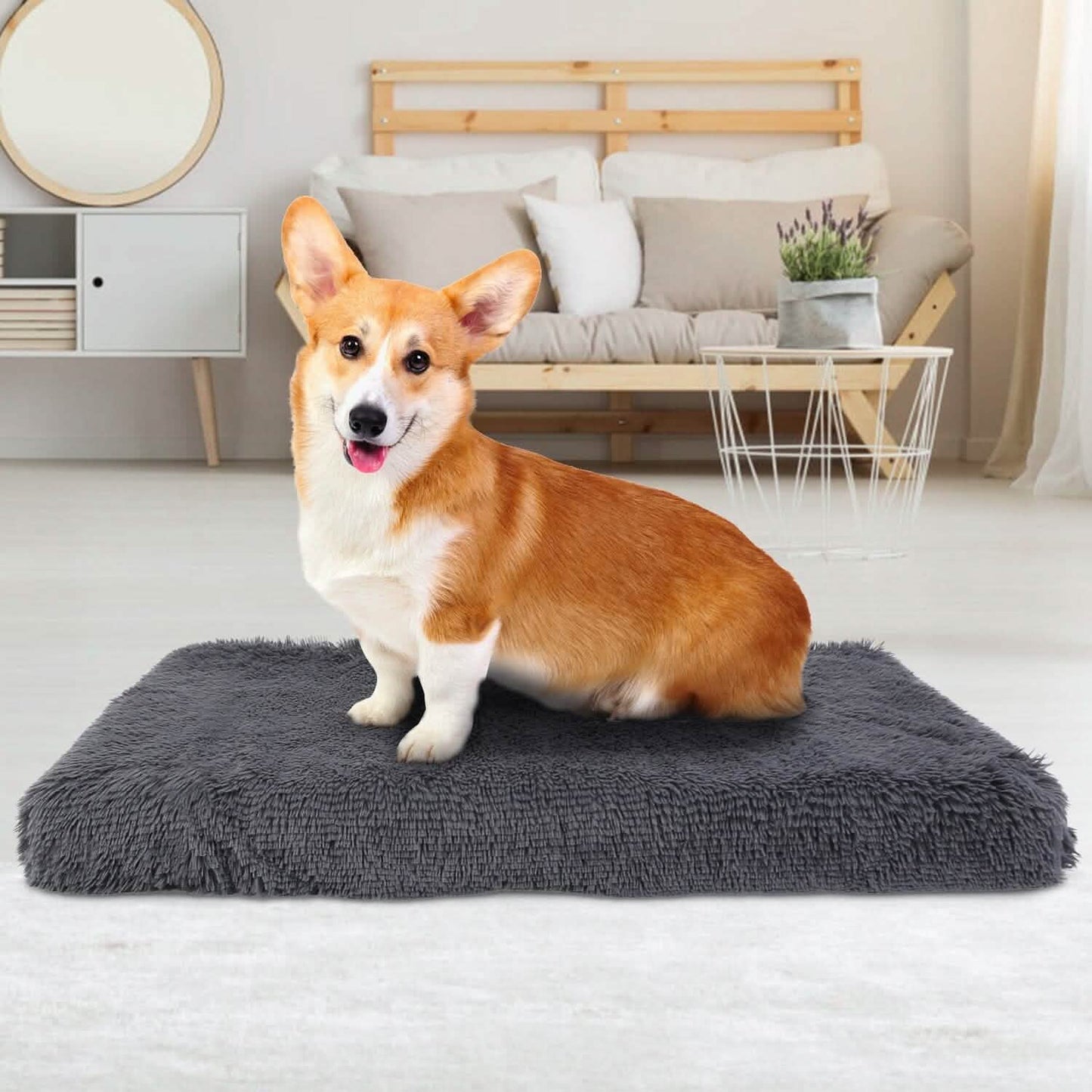 Dog Bed Soft Plush Cushion Cozy Warm Pet Crate Mat Dog Carpet DailySale