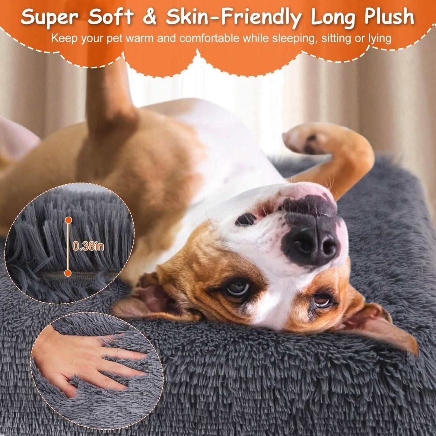 Dog Bed Soft Plush Cushion Cozy Warm Pet Crate Mat Dog Carpet DailySale