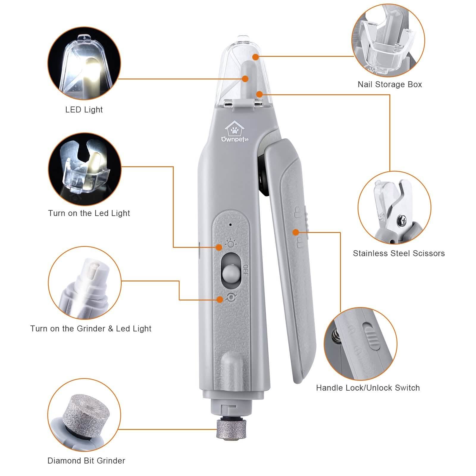 Dog Cat Nail Clipper Grinder with LED Light DailySale