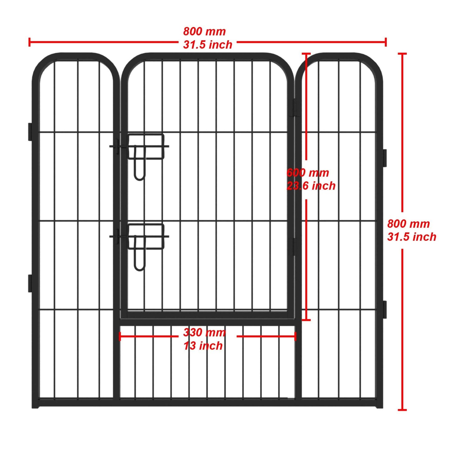 Dog Fence and Pet Playpen, Heavy Duty Foldable Metal 8 Panels Dog Pen 31.5" Height DailySale