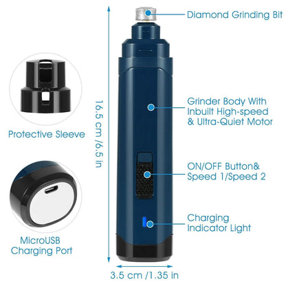 Dog Nail Grinder 2 Speeds Quiet USB Rechargeable DailySale