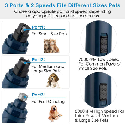 Dog Nail Grinder 2 Speeds Quiet USB Rechargeable DailySale