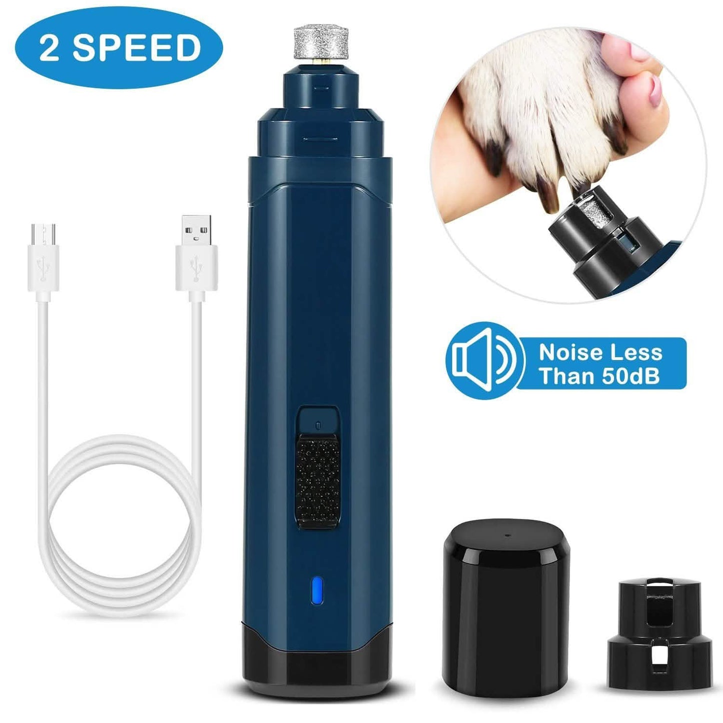 Dog Nail Grinder 2 Speeds Quiet USB Rechargeable DailySale