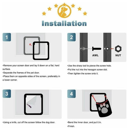 Dog or Cat Small Screen Locking Flap Door Magnetic Automatic Slide Protector DailySale