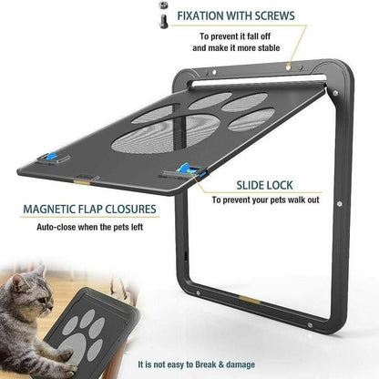 Dog or Cat Small Screen Locking Flap Door Magnetic Automatic Slide Protector DailySale