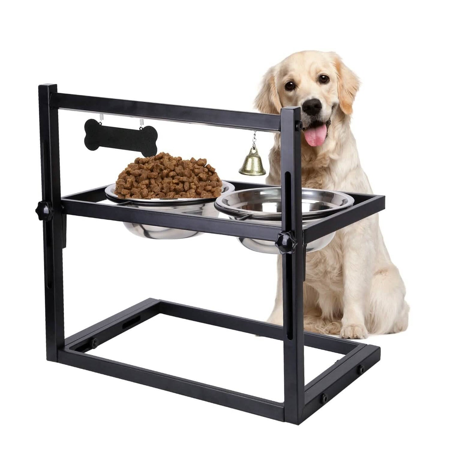 Dog Raised Bowls with Adjustable Height Stainless Steel DailySale