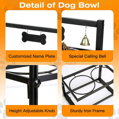 Dog Raised Bowls with Adjustable Height Stainless Steel DailySale