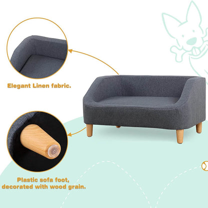 Dog Rectangular Sofa with Removable Cushion and Wooden Feet DailySale