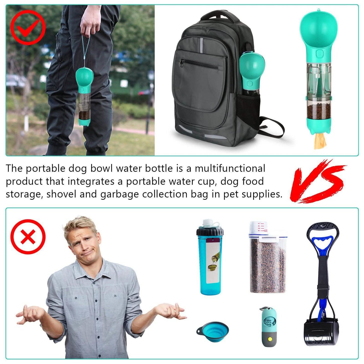 Dog Water Bottle Portable Leak Proof for Hiking Climbing Travel DailySale