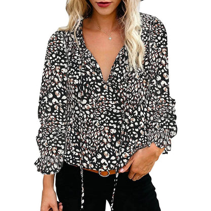 Dokotoo Women's Casual Boho Floral Printed V-Neck Top DailySale