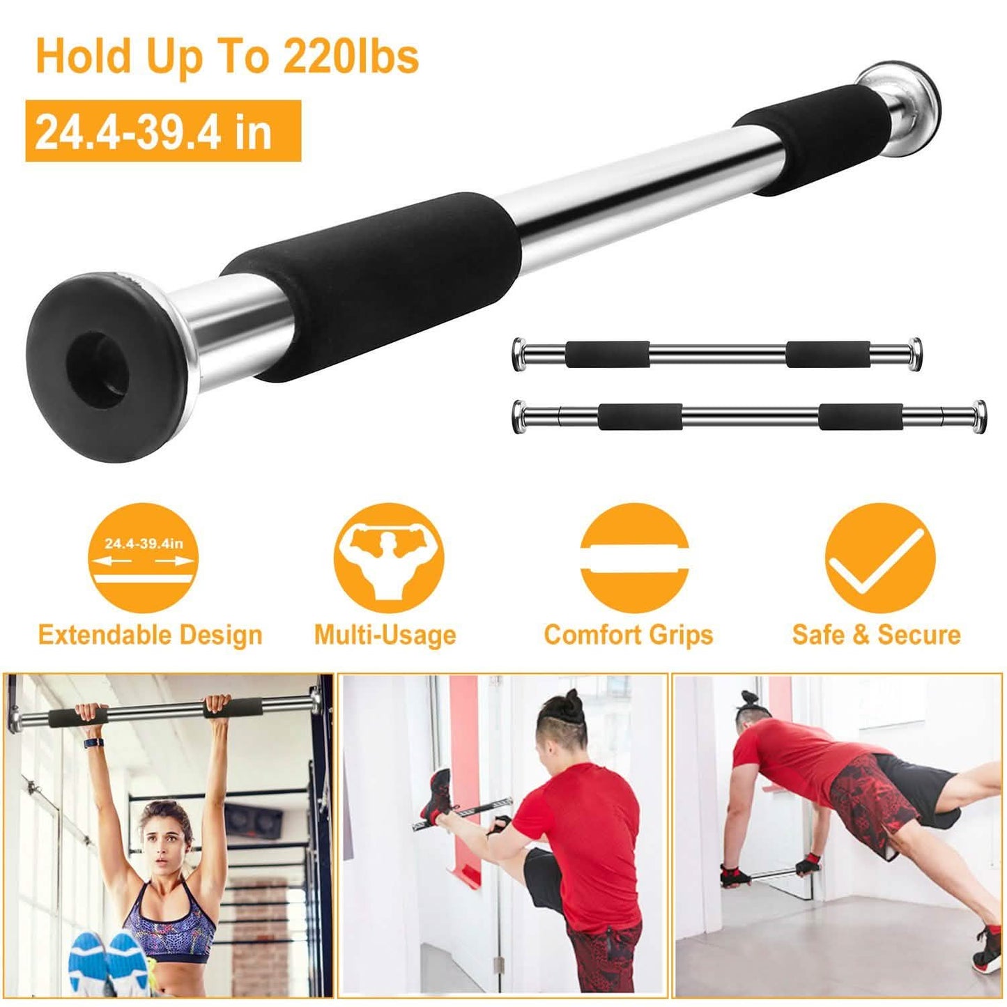 Doorway Pull Up Bar Exercise Gym DailySale