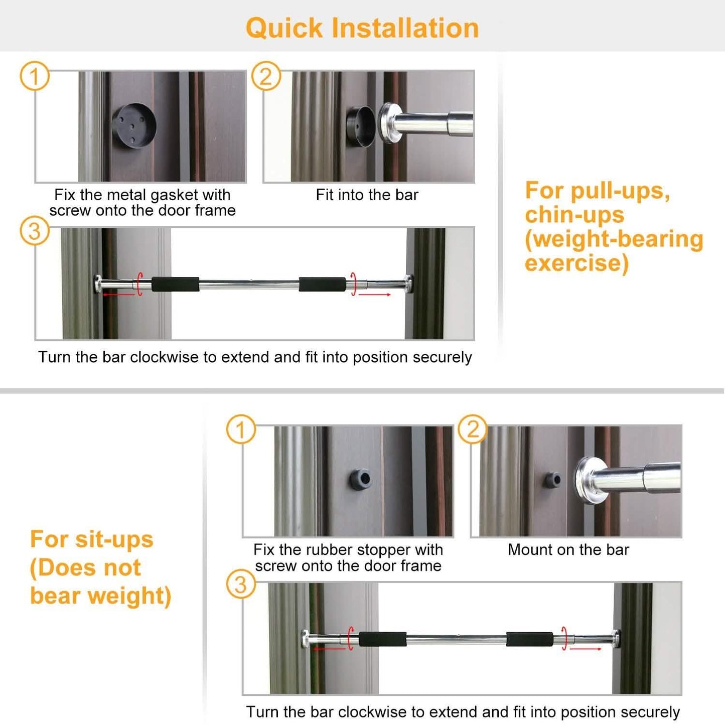 Doorway Pull Up Bar Exercise Gym DailySale