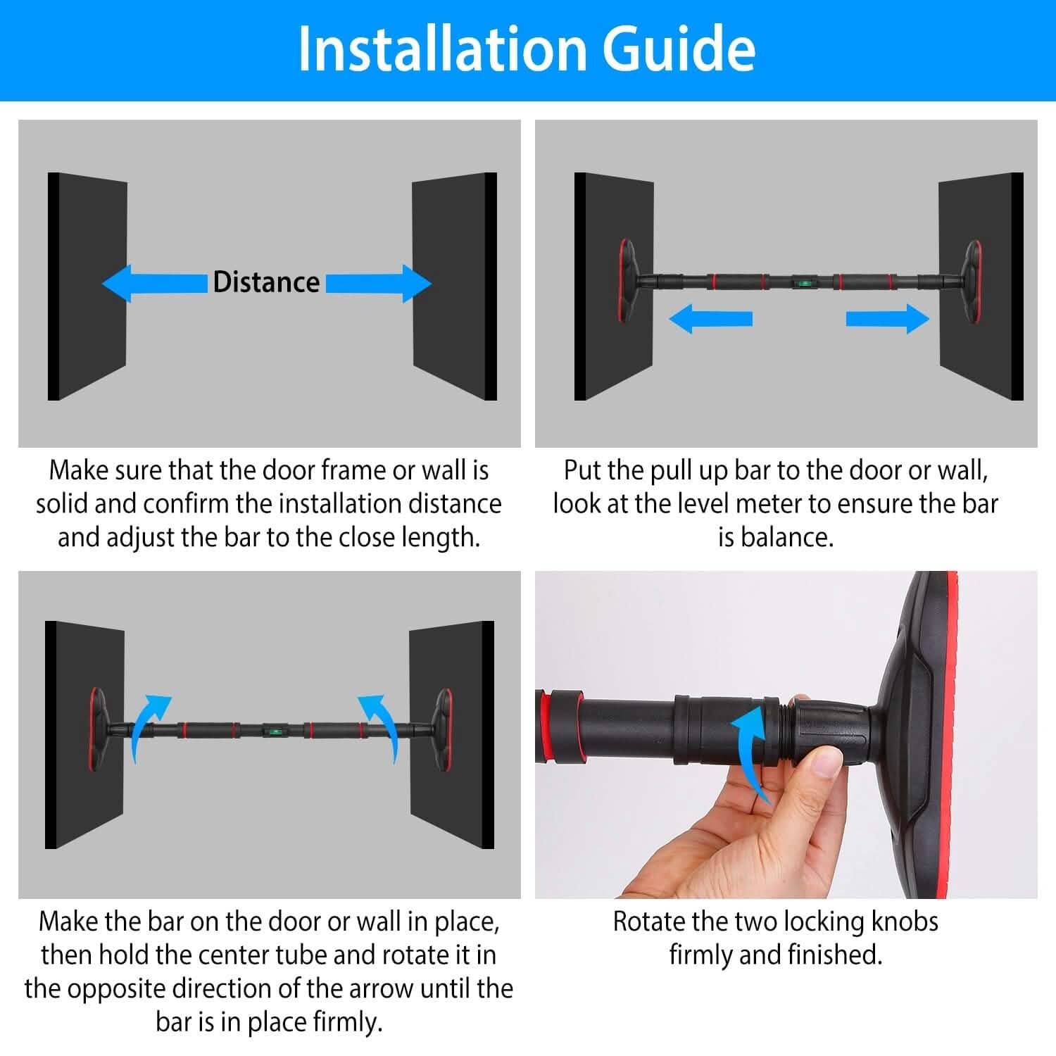 Doorway Pull Up Bar Heavy Duty with Foam Grips Level DailySale