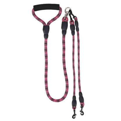 Double Dog Leash No-Tangle with Swivel Coupler Padded Handle DailySale